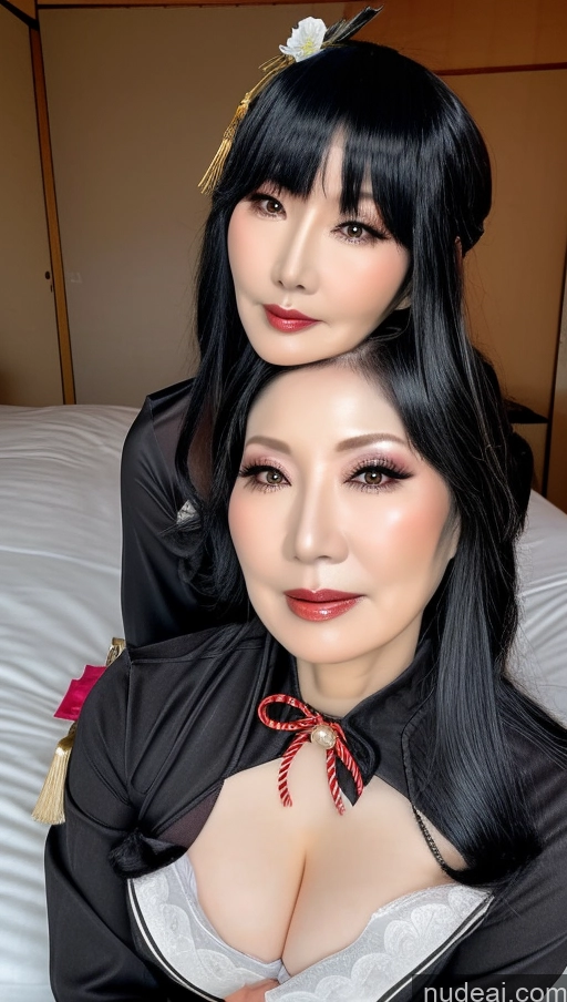 Milf One Busty Fairer Skin Marquise Hair Black Hair 60s Japanese Raiden Shogun: Genshin Impact Cosplayers