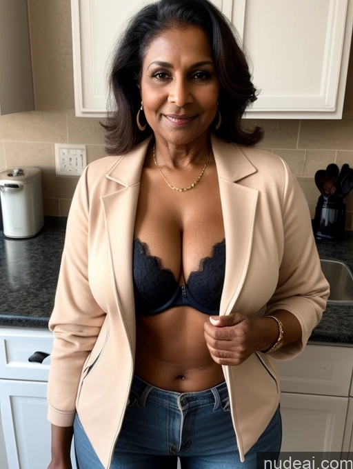 related ai porn images free for Milf Perfect Boobs Beautiful Perfect Body Dark Skin 70s Indian Kitchen Bra Casual Jacket Professor Stylish Suit Cleavage Detailed Sexy Face