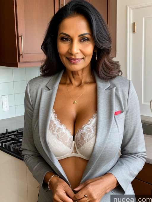 related ai porn images free for Milf Perfect Boobs Beautiful Perfect Body Dark Skin Indian Kitchen Bra Casual Jacket Professor Stylish Suit Cleavage Detailed Sexy Face 70s