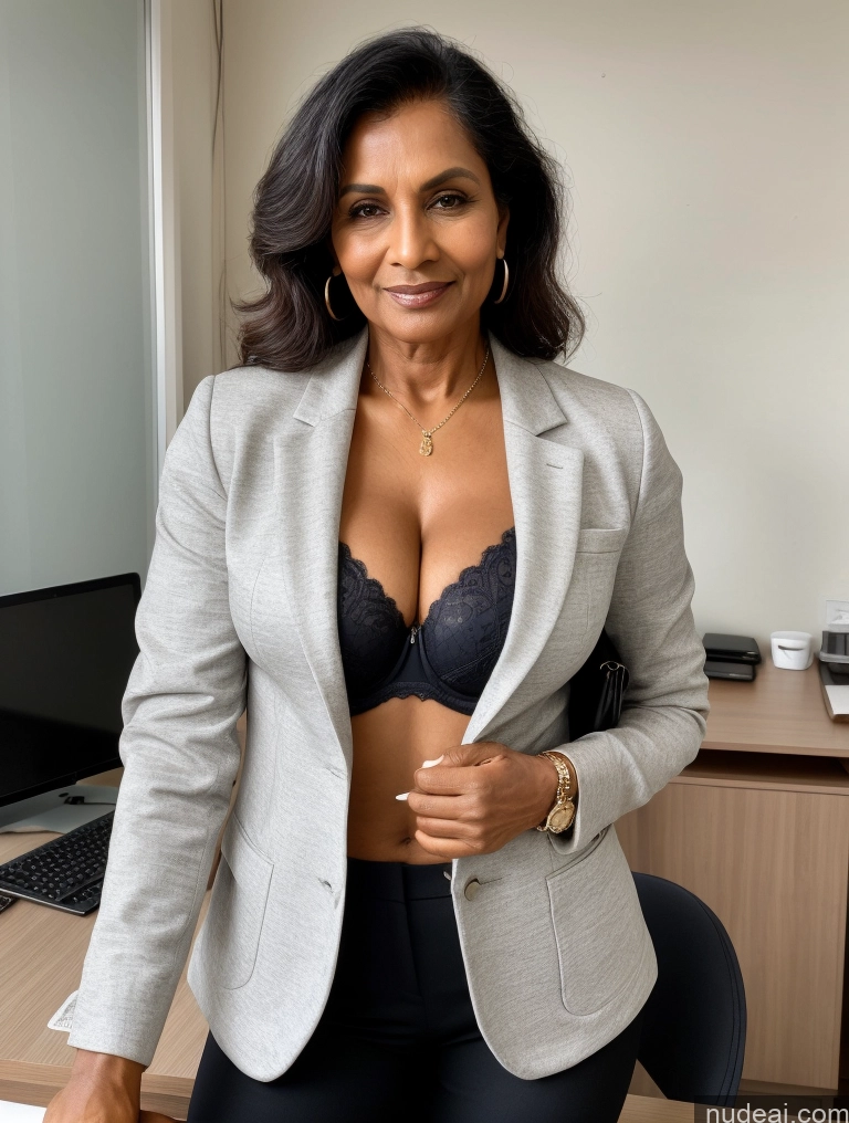 related ai porn images free for Milf Perfect Boobs Beautiful Perfect Body Dark Skin Indian Bra Casual Jacket Professor Stylish Suit Cleavage Detailed Sexy Face Office 70s