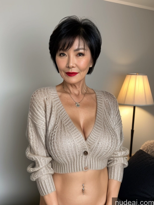 related ai porn images free for Milf Perfect Boobs Lipstick Chinese Sweater Detailed Partially Nude 60s Pixie Dark Lighting Stylish