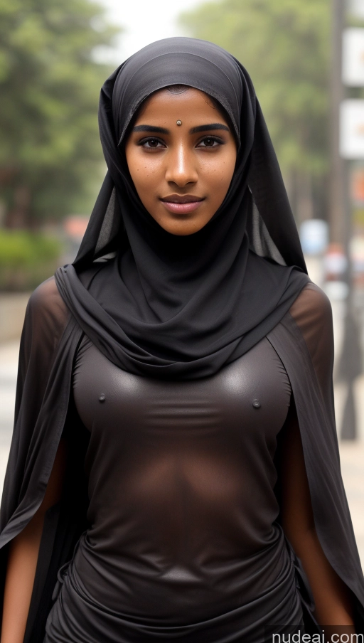 related ai porn images free for Detailed Alternative Niqab Front View Street Science Fiction Style Indian Sexy Face 18 Dark Skin Oiled Body Skinny