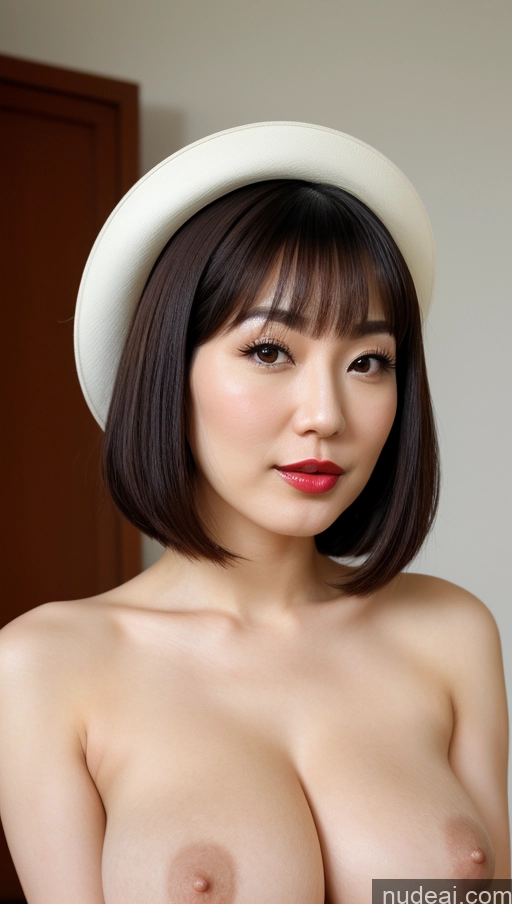 related ai porn images free for Woman One Beautiful Lipstick Fairer Skin 30s Black Hair Bobcut Japanese Close-up View Detailed Busty Perfect Boobs