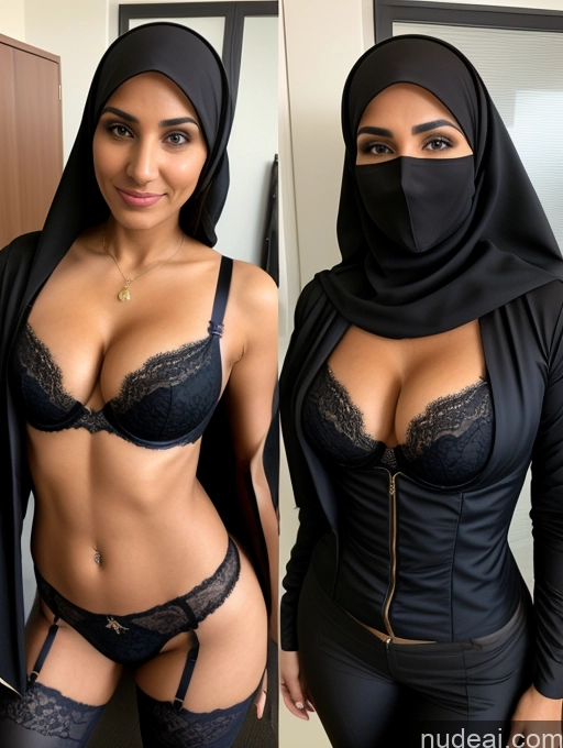 related ai porn images free for Two Milf Perfect Body Perfect Boobs Thick Beautiful Dark Skin Sexy Face Arabic Office Bra Jacket Niqab Stylish Suit Professor Cleavage Detailed