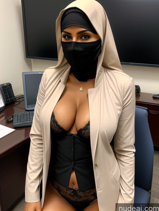 related ai porn images free for Milf Two Perfect Boobs Beautiful Thick Perfect Body Dark Skin Arabic Office Bra Jacket Niqab Professor Stylish Suit Partially Nude Detailed Sexy Face