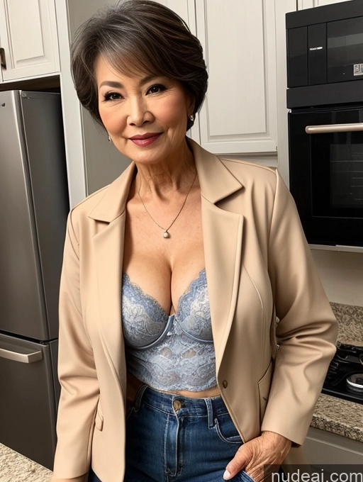 related ai porn images free for Milf Perfect Boobs Beautiful Perfect Body 70s Pixie Chinese Kitchen Bra Casual Jacket Professor Stylish Suit Cleavage Detailed Sexy Face