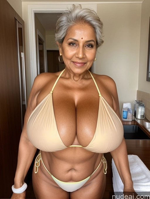 related ai porn images free for One Busty Huge Boobs Tanned Skin Front View Microkini Thong Indian 70s Maid