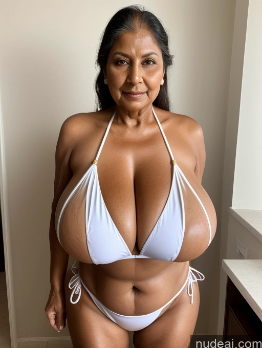 related ai porn images free for One Busty Huge Boobs Tanned Skin Front View Microkini Thong Indian 70s Maid