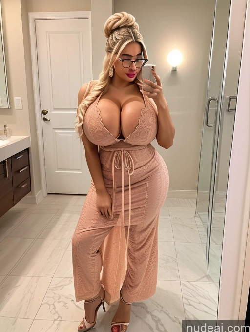 related ai porn images free for Bimbo Busty Huge Boobs Glasses Lipstick Big Ass Thick Chubby Fat Big Hips Short Blonde Hair Bun Latina Mirror Selfie Bathroom Salwar