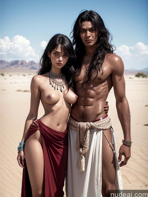 related ai porn images free for Tribal Native American Tanned Skin Fr4z3tt4 Art By Boris Vallejo Boris Vallejo Art Style Bangs Jewelry Serious Sad Thong Long Skirt Topless Desert Woman + Man Two