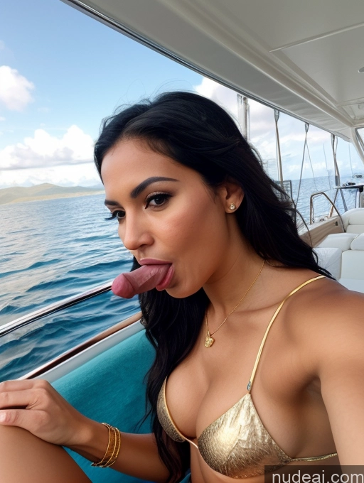 related ai porn images free for One Woman Tanned Skin Pubic Hair Short Beautiful Lipstick Perfect Boobs 20s Serious Black Hair Long Hair Latina Yacht Front View Blowjob Bikini Gold Jewelry