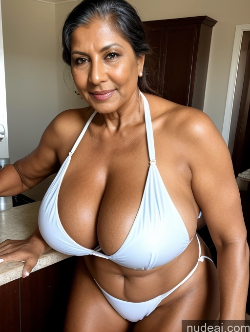 related ai porn images free for Milf One Busty Huge Boobs Tanned Skin 70s Front View Microkini Thong Maid Indian