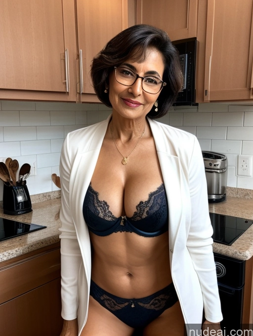 related ai porn images free for Milf Two Perfect Boobs Beautiful Glasses Perfect Body 70s Bra Jacket Professor Stylish Suit Cleavage Detailed Sexy Face Dark Skin Arabic Short Hair Kitchen