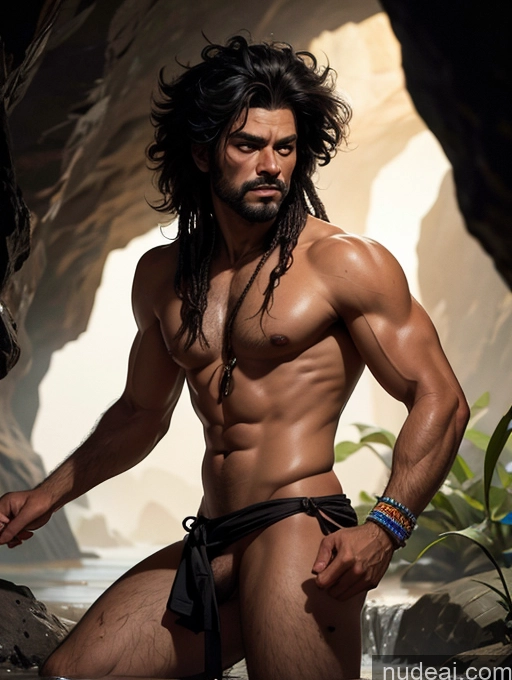 Tanned Skin Cave Tribal Art By Boris Vallejo Boris Vallejo Art Style Straight Black Hair Chinese Konglong, Dino