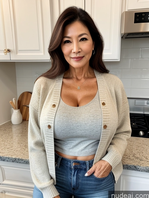 related ai porn images free for Milf Perfect Boobs Perfect Body Beautiful 60s Korean Kitchen Shirt Sweater Jeans Jacket Stylish Cleavage Detailed