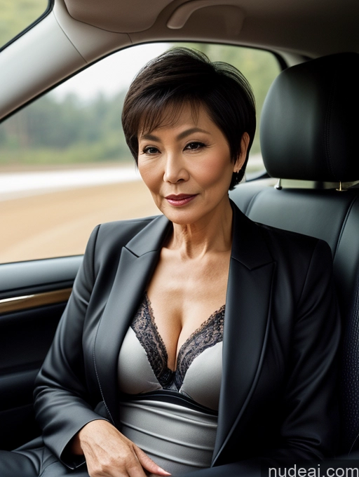 related ai porn images free for Milf Two Perfect Body Perfect Boobs Beautiful 70s Sexy Face Short Hair Chinese Car Bra Jacket Suit Stylish Secretary Professor Dark Lighting Cleavage