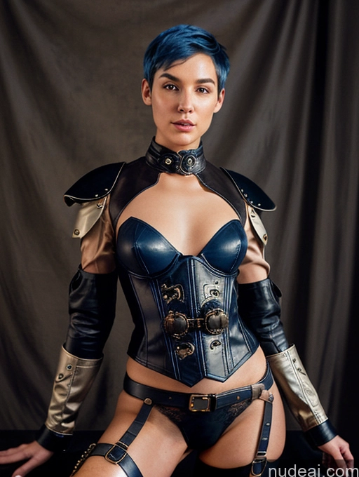 related ai porn images free for Small Tits Skinny Short Hair Seductive Blue Hair Bobcut Leather Military Sci-fi Armor Steampunk Cleavage Diamond Jewelry Jewelry Detailed Stargazing