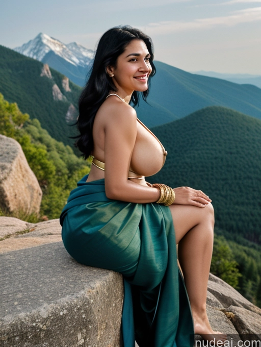 related ai porn images free for Woman Two Huge Boobs Perfect Boobs Big Ass 20s Laughing Black Hair Long Hair Indian Film Photo Mountains Side View Bending Over Sari Gold Jewelry Bright Lighting