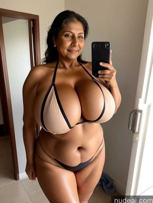 related ai porn images free for Milf One Busty Huge Boobs Tanned Skin Front View Microkini Thong Thick 70s Indian Maid