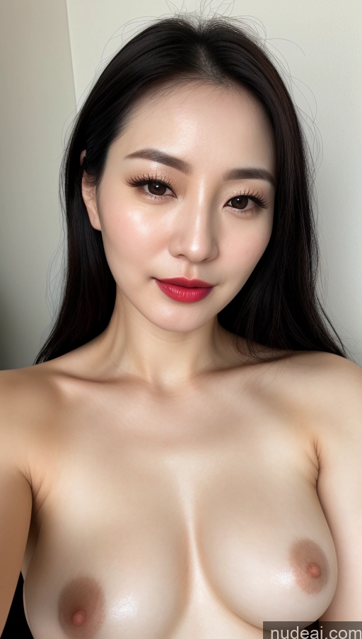 related ai porn images free for Woman One Small Tits Beautiful Lipstick 30s Black Hair Slicked Korean Fairer Skin Close-up View