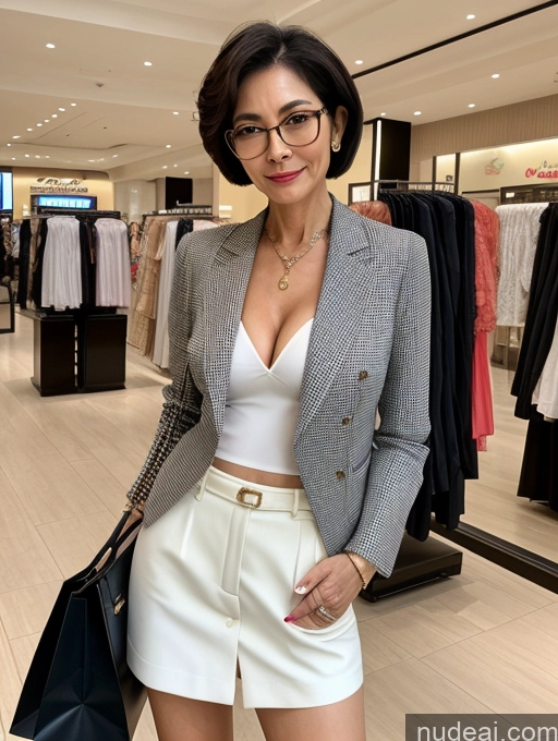 related ai porn images free for Milf Two Perfect Body Perfect Boobs Beautiful Glasses 70s Short Hair Chinese Mall Blouse Bra Casual Jacket Suit Stylish Secretary Professor Cleavage Detailed Sexy Face