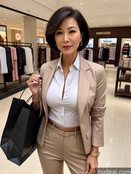 related ai porn images free for Milf Two Perfect Body Perfect Boobs Beautiful 70s Short Hair Chinese Mall Blouse Bra Casual Jacket Suit Stylish Secretary Professor Cleavage Detailed Sexy Face Shirt