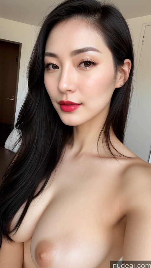 related ai porn images free for Woman One Small Tits Beautiful Lipstick Fairer Skin 30s Black Hair Slicked Korean Close-up View