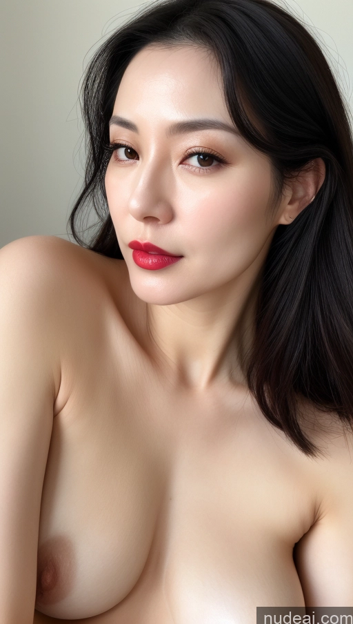 related ai porn images free for Woman One Beautiful Lipstick Fairer Skin Black Hair Close-up View Slicked Korean Small Tits 40s