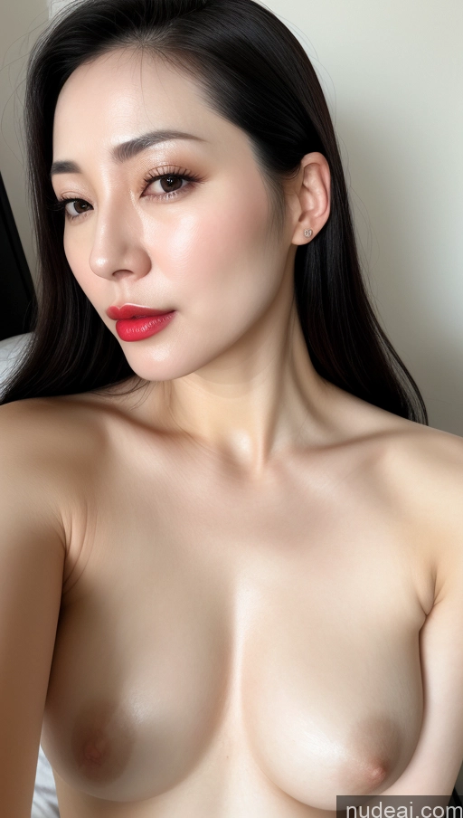 related ai porn images free for Woman One Beautiful Lipstick Fairer Skin Black Hair Close-up View Slicked Korean Small Tits 40s