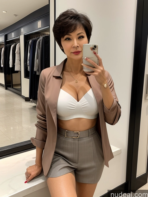 related ai porn images free for Milf Two Perfect Boobs Beautiful Perfect Body Short Hair 70s Chinese Mall Blouse Bra Casual Jacket Professor Secretary Shirt Stylish Suit Cleavage Detailed Sexy Face