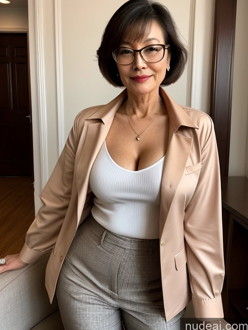 related ai porn images free for Milf Perfect Boobs Beautiful Glasses Perfect Body 60s Seductive Pixie Chinese Party Blouse Casual Jacket Professor Secretary Shirt Stylish Suit Cleavage Detailed Sexy Face