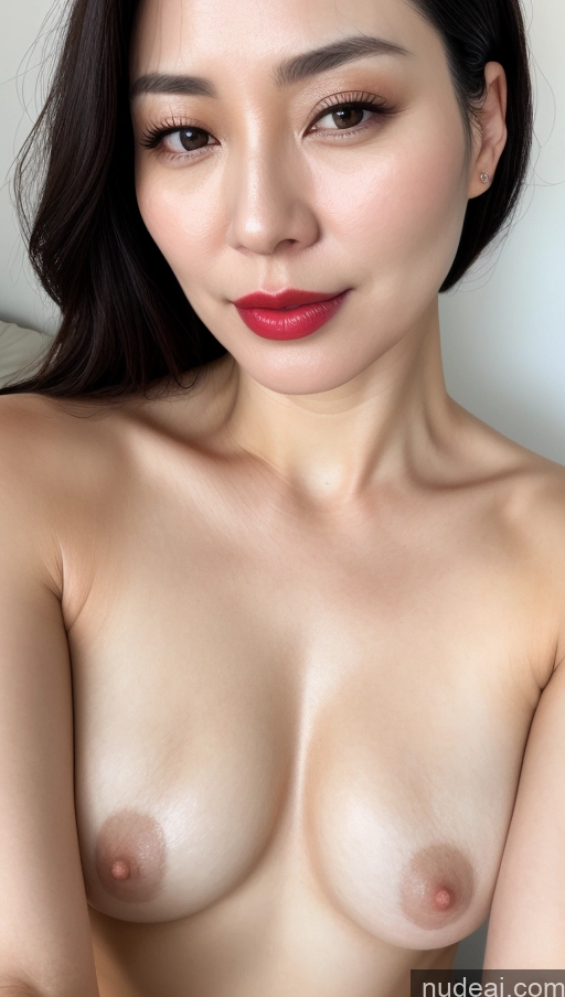 related ai porn images free for Woman One Beautiful Lipstick Fairer Skin Black Hair Slicked Korean Close-up View Small Tits 40s