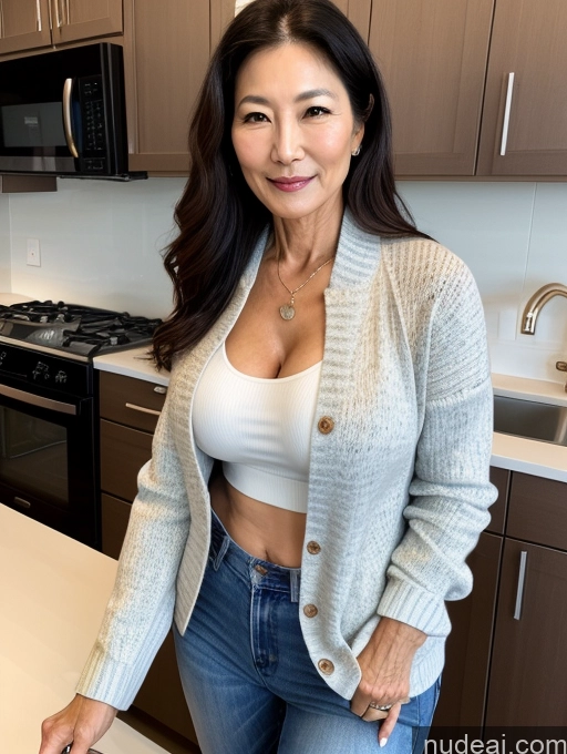 related ai porn images free for Milf Small Tits Beautiful Perfect Body 60s Korean Kitchen Jacket Jeans Shirt Stylish Sweater Cleavage Detailed