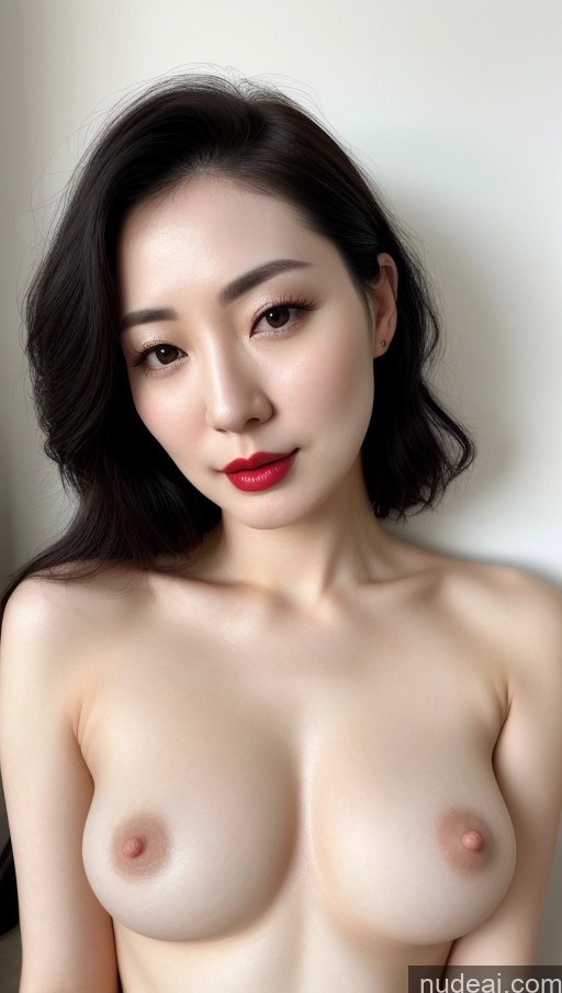 related ai porn images free for Woman One Beautiful Lipstick Fairer Skin 30s Black Hair Slicked Close-up View Korean Small Tits