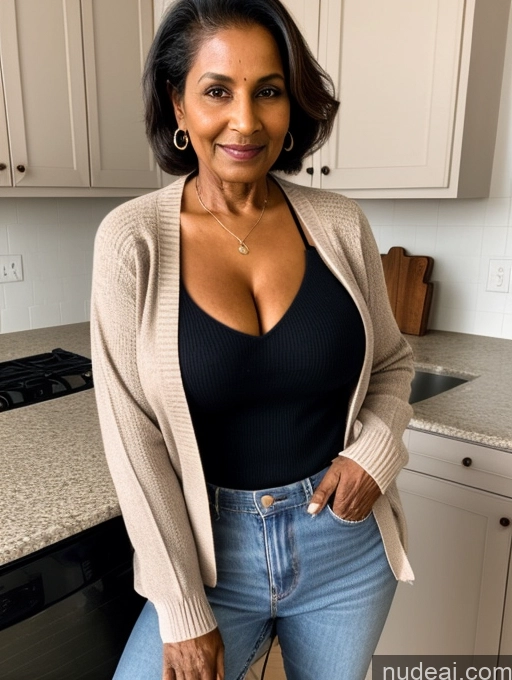 related ai porn images free for Milf Two Perfect Boobs Perfect Body Dark Skin 70s Indian Kitchen Jacket Jeans Professor Secretary Cleavage Partially Nude Detailed Sweater Stylish