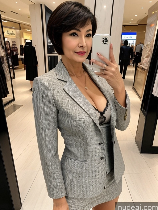 related ai porn images free for Milf Two Perfect Boobs Beautiful Perfect Body Short Hair 70s Chinese Mall Blouse Bra Casual Jacket Professor Secretary Shirt Stylish Suit Cleavage Detailed Sexy Face