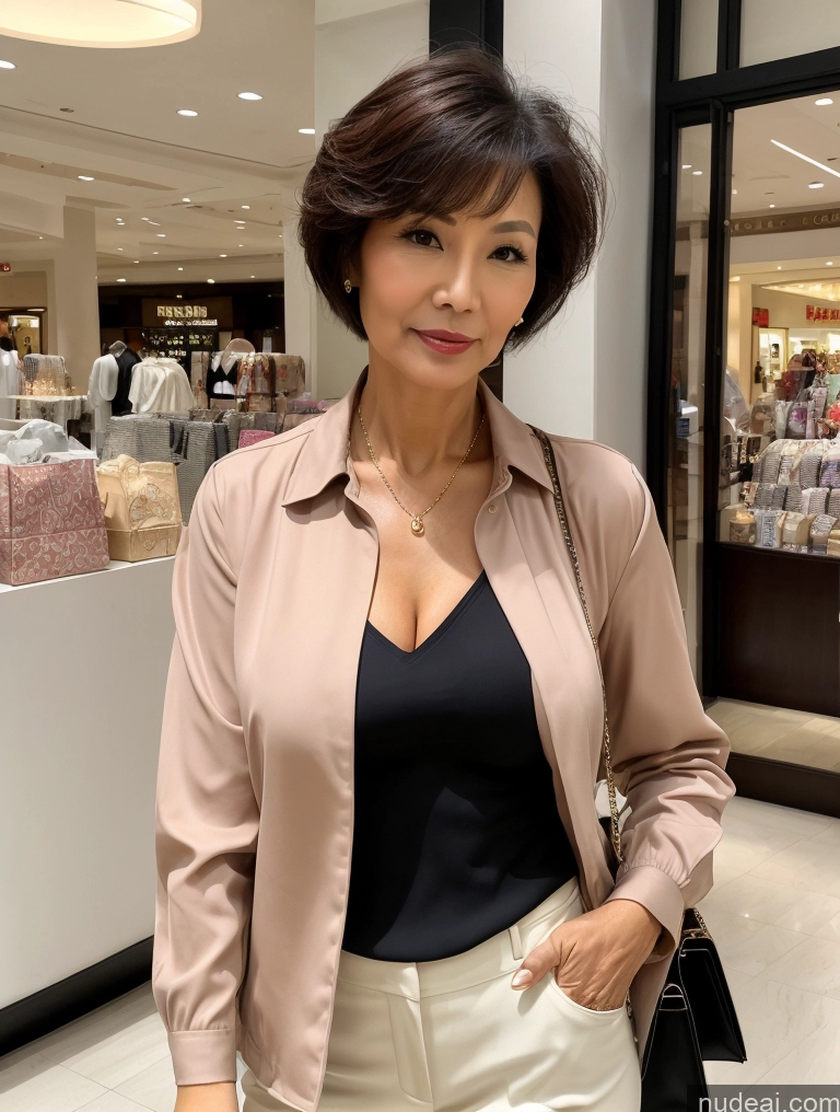 related ai porn images free for Milf Two Perfect Boobs Beautiful Perfect Body Short Hair 70s Chinese Mall Blouse Bra Casual Jacket Professor Secretary Shirt Stylish Suit Cleavage Detailed Sexy Face