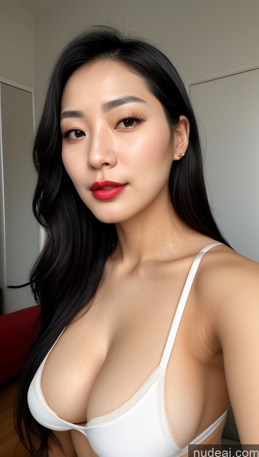 related ai porn images free for Woman One Beautiful Lipstick 30s Black Hair Close-up View Korean Small Tits Slicked Tank Top Partially Nude Cleavage