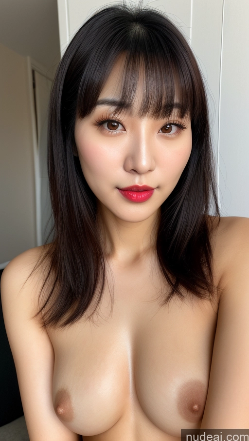 related ai porn images free for Woman One Beautiful Lipstick 30s Black Hair Close-up View Korean Small Tits Detailed Bangs