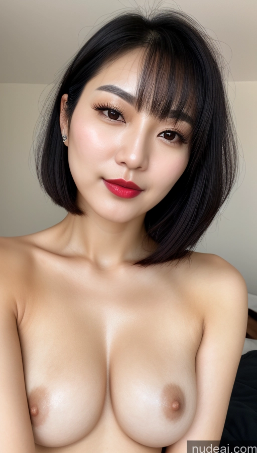 related ai porn images free for Woman One Beautiful Lipstick 30s Black Hair Close-up View Korean Small Tits Bobcut