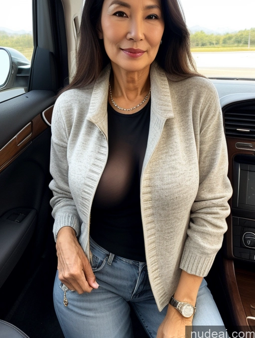 related ai porn images free for Milf Perfect Boobs Perfect Body Beautiful 70s Korean Car Casual Jacket Jeans Stylish Professor Secretary Sweater Cleavage Detailed Topless