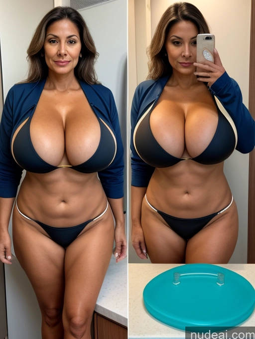 related ai porn images free for Milf One Busty Huge Boobs Tanned Skin Thick 70s Brazilian Front View Lab Coat Microkini Professor Thong