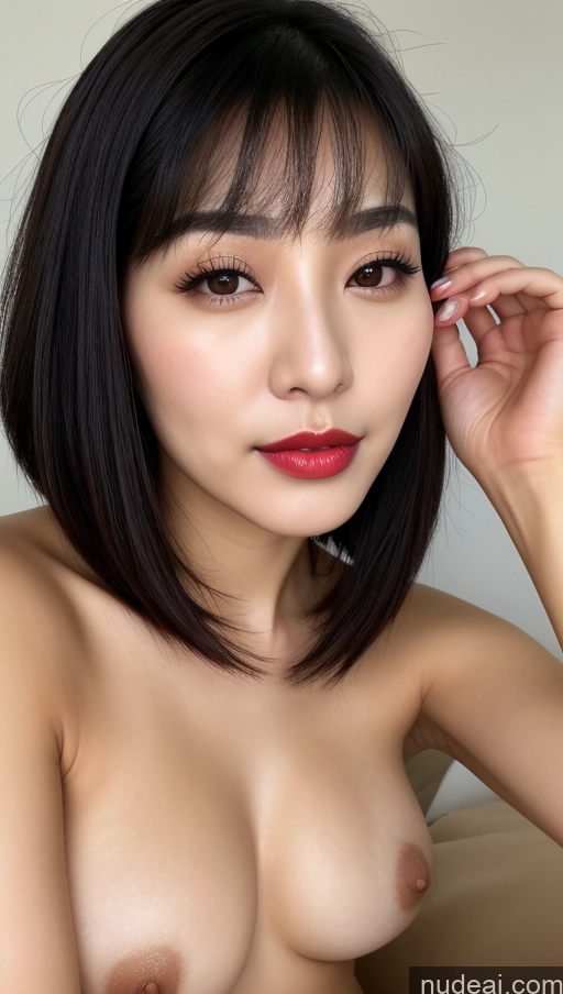 related ai porn images free for Woman One Small Tits Beautiful Lipstick 30s Black Hair Korean Close-up View Bobcut Detailed