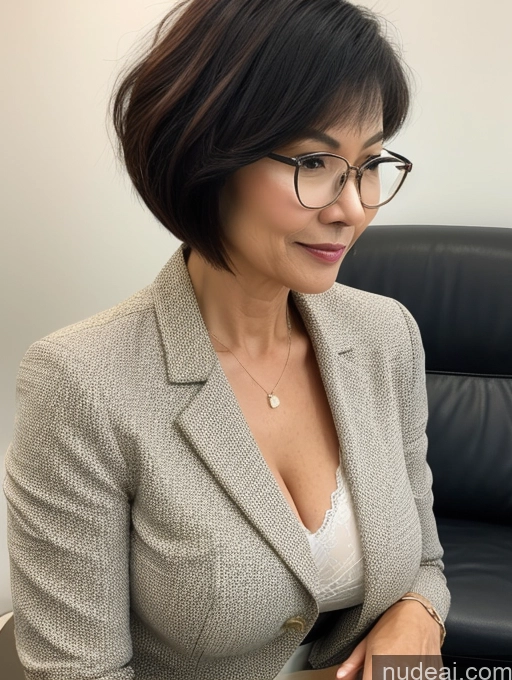 related ai porn images free for Milf Perfect Boobs Beautiful Glasses Perfect Body Short Hair 50s Asian Blouse Bra Casual Jacket Professor Secretary Stylish Suit Cleavage Detailed Sexy Face