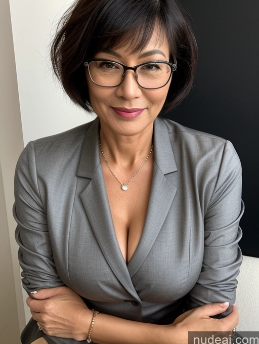 related ai porn images free for Milf Perfect Boobs Beautiful Glasses Perfect Body Short Hair 50s Asian Blouse Bra Casual Jacket Professor Secretary Stylish Suit Cleavage Detailed Sexy Face