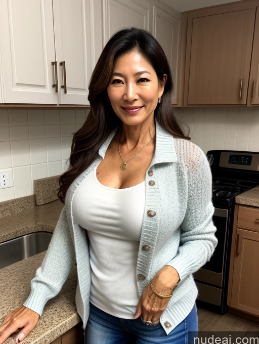 related ai porn images free for Milf Small Tits Beautiful Perfect Body 60s Korean Kitchen Jacket Jeans Shirt Stylish Sweater Cleavage Detailed