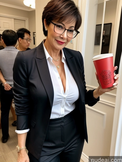 related ai porn images free for Milf Perfect Boobs Beautiful Glasses Perfect Body 60s Seductive Pixie Chinese Party Blouse Casual Jacket Professor Secretary Shirt Stylish Suit Cleavage Detailed Sexy Face