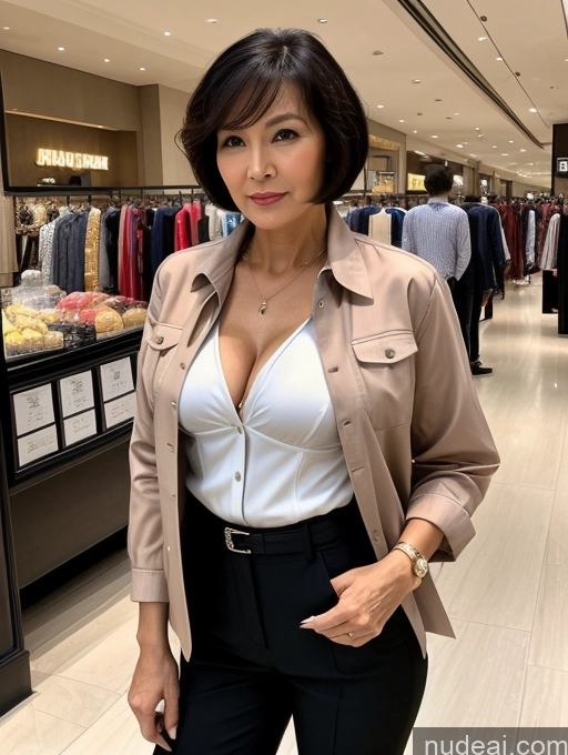 related ai porn images free for Milf Perfect Boobs Perfect Body Short Hair 70s Chinese Mall Blouse Bra Casual Jacket Professor Secretary Shirt Stylish Suit Cleavage Detailed