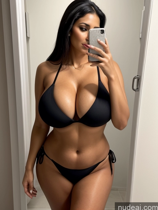 related ai porn images free for Milf One Huge Boobs Perfect Boobs 20s Seductive Black Hair Long Hair Arabic Mirror Selfie Bathroom Front View Bikini