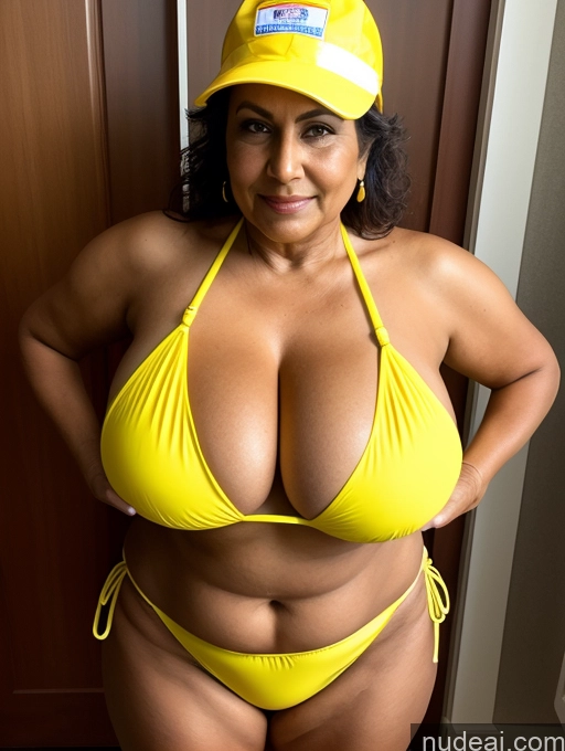 related ai porn images free for One Busty Huge Boobs Thick Tanned Skin Front View Microkini Thong Indian Milf 70s Construction Worker Maid